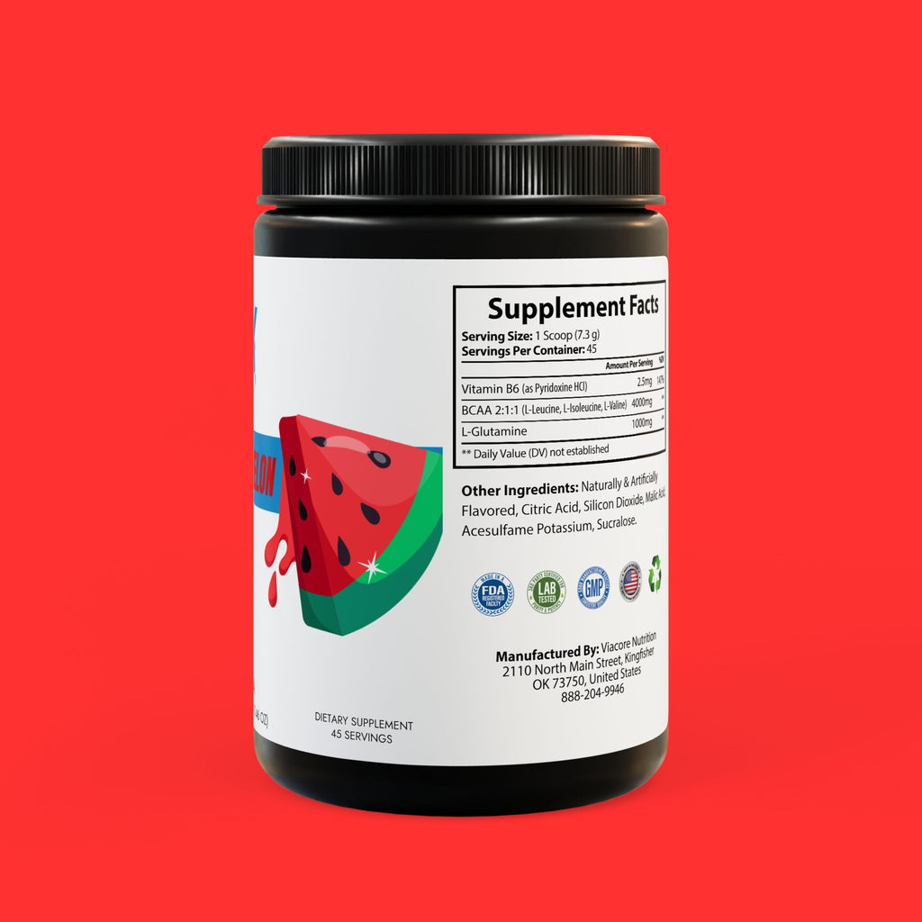 BCAA Supplement, Watermelon Flavor, 325g / 45 Servings