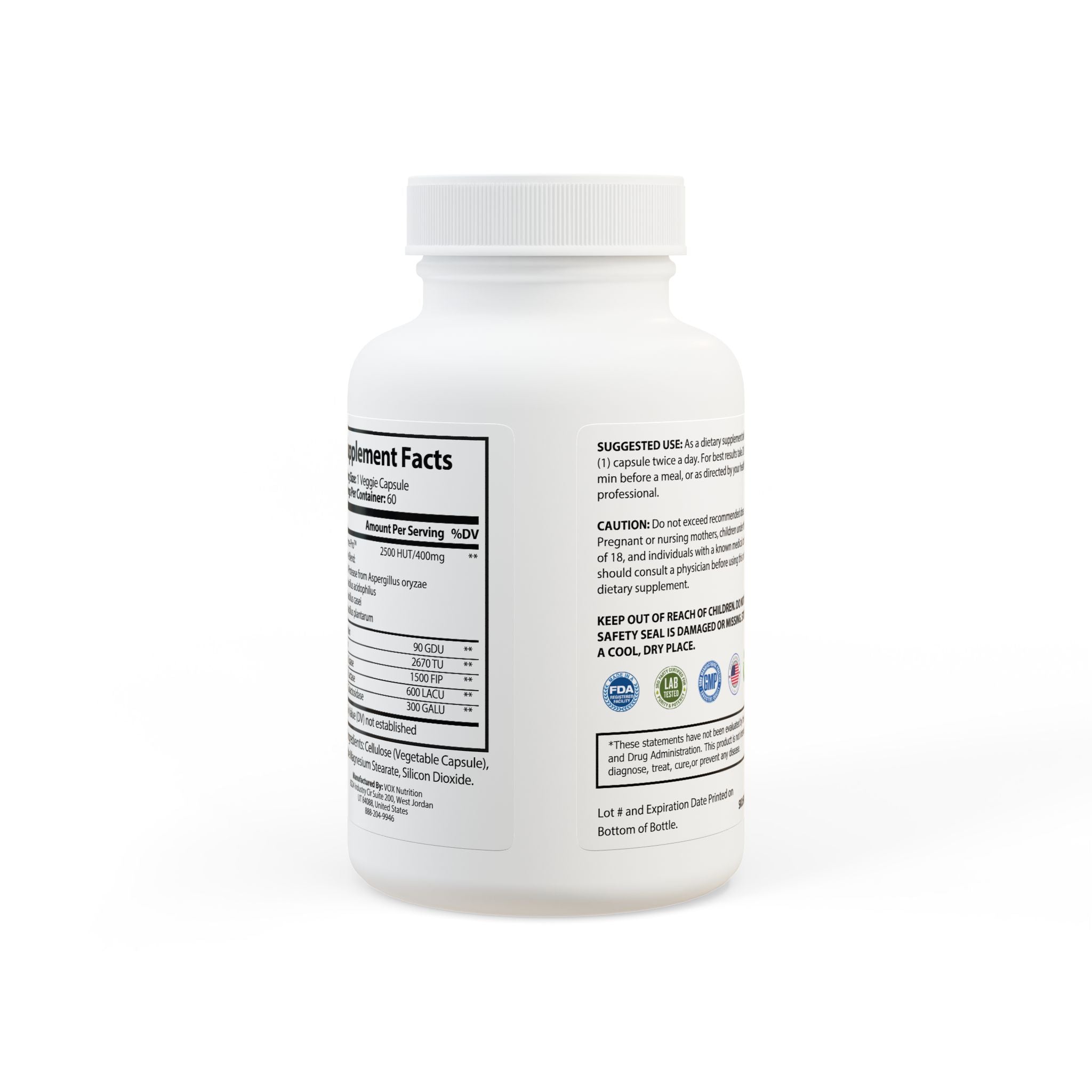 Digestive Enzyme Blend Supplement - 60 Capsules