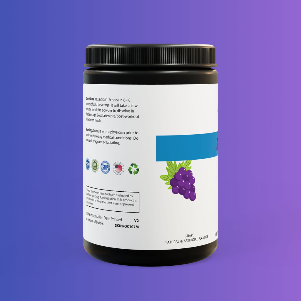 BCAA Supplement, Grape Flavor, 325g / 50 Servings
