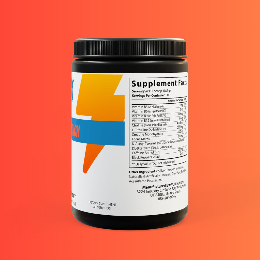 Pre-Workout Supplement, Fruit Punch Flavor – 204g (7.1oz)