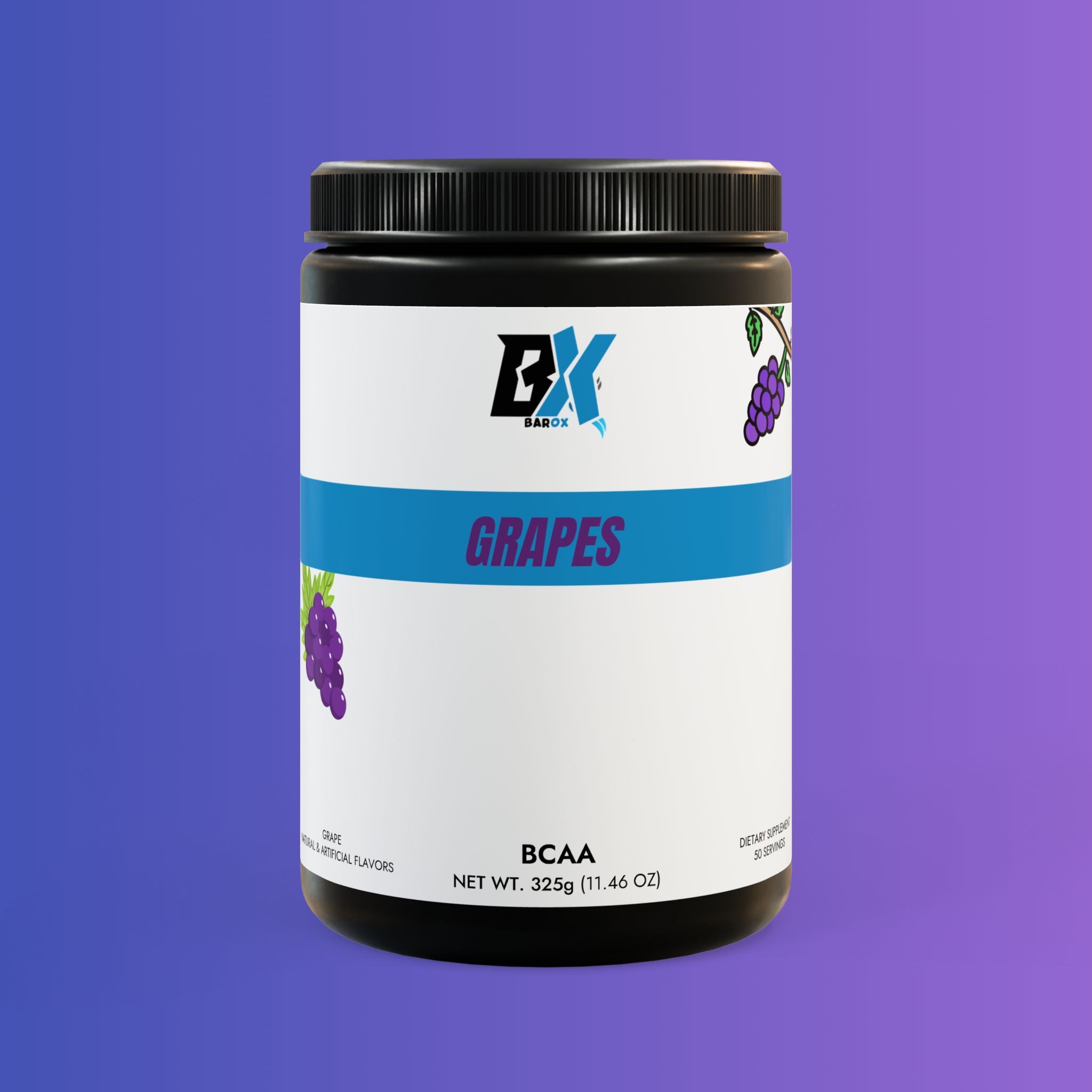 BCAA Supplement, Grape Flavor, 325g / 50 Servings