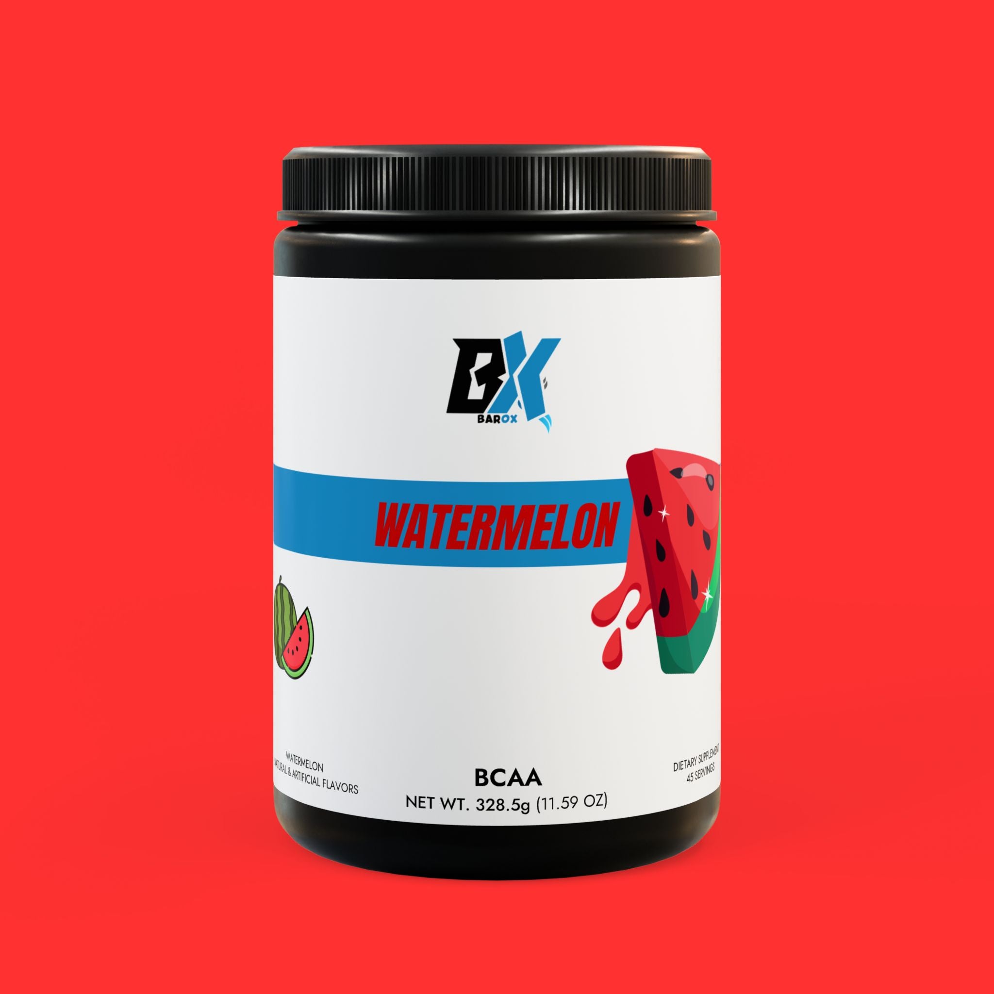 BCAA Supplement, Watermelon Flavor, 325g / 45 Servings