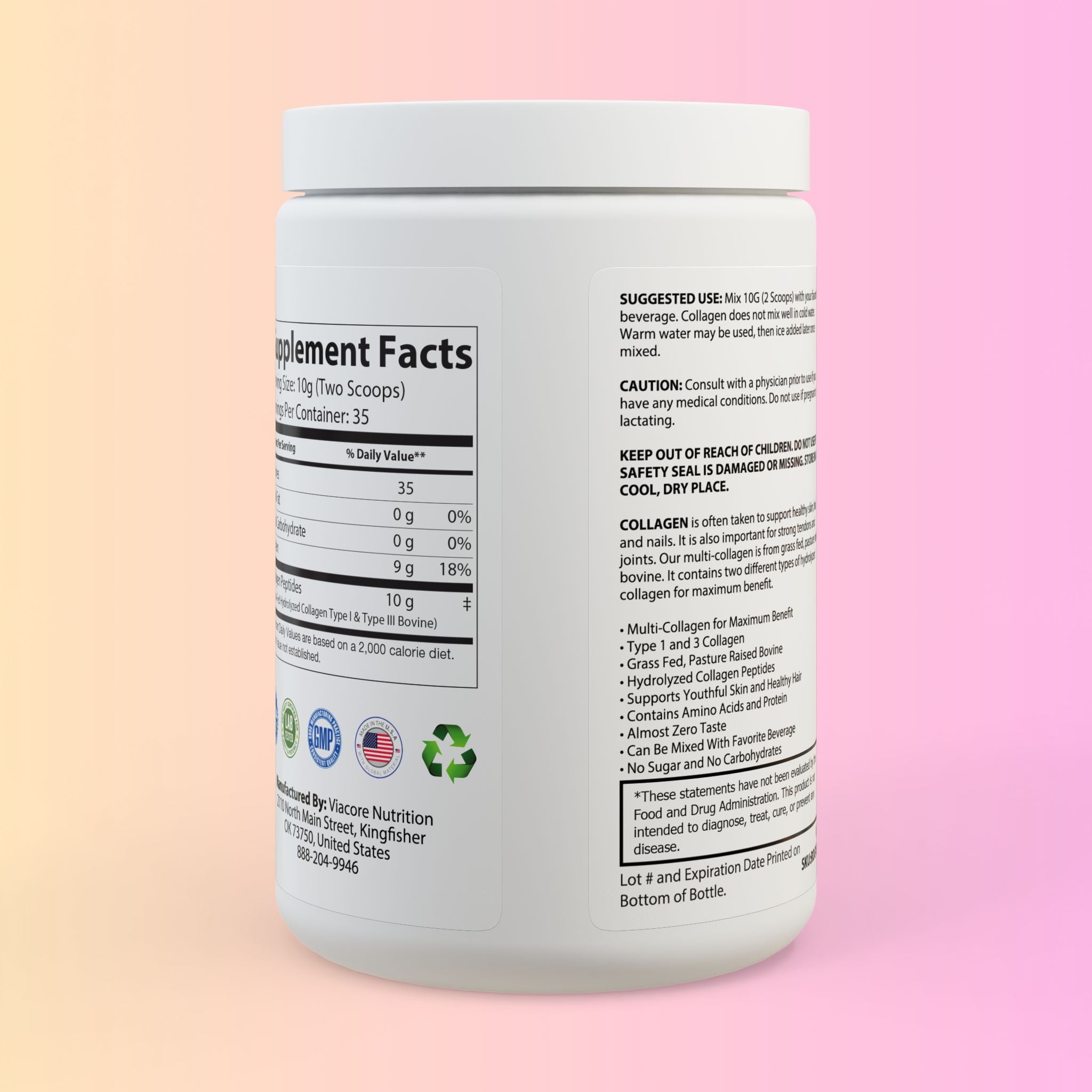 Collagen Peptides Type I & III Supplement – 350g (12.3oz)
